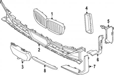Elemente caroserie - 51115A2F201 ELEMENT STG GRILA FATA BMW X5 G05