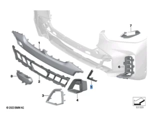Elemente caroserie - 51115A370D3 ORNAMENT BARA FATA M BMW X5 G05 LCI