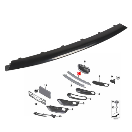 Elemente caroserie - 51117272573 ORNAMENT BARA FATA BMW SERIA 1 F20 F21