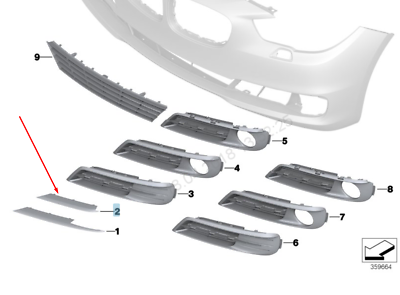 Elemente caroserie - 51117331718 ELEMENT GRILA DR BMW SERIA 5 F07 LCI
