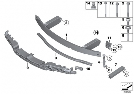 Absorbant bara fata - 51117370387 ABSORBANT BARA FATA BMW SERIA 6 F06 F12 F13