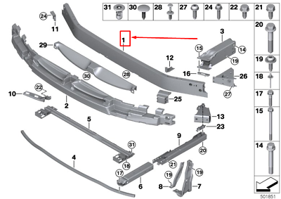 Armatura - 51117470302 ARMATURA BARA FATA BMW SERIA 2 F45 F46 LCI