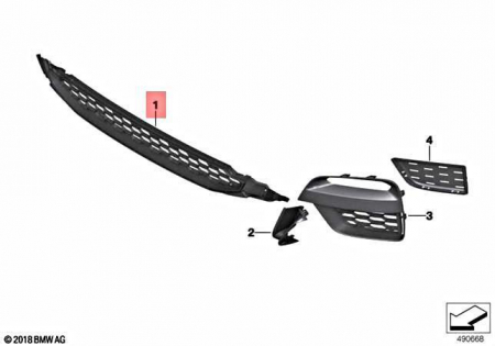 Elemente caroserie - 51118072781 GRILA INFERIOARA BARA FATA M SPORT ACC BMW