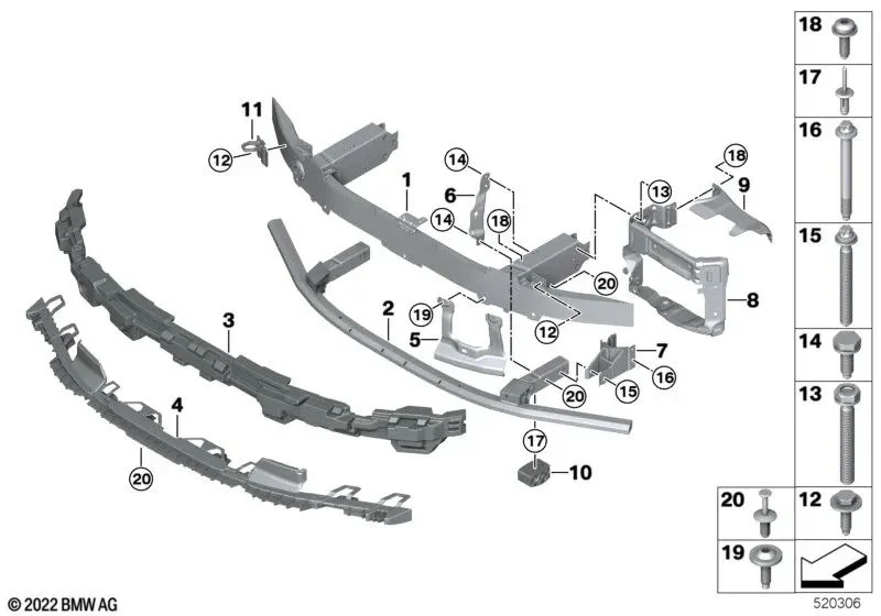 Elemente caroserie - 51119463965 ABSORBANT BARA FATA BMW SERIA 7 G70