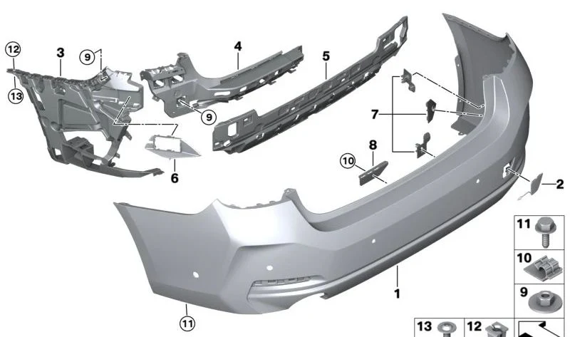 Bara spate - 51125A69625 BARA SPATE BMW SERIA 3 G20 LCI