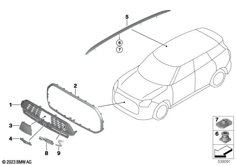 Elemente caroserie - 51135A26C81 GRILA MINI COUNTRYMAN U25