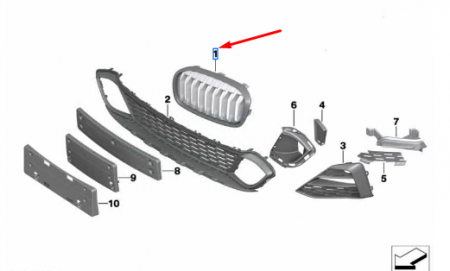 Elemente caroserie - 51135A3CE51 GRILA STG BMW SERIA 2 F45 F46 LCI