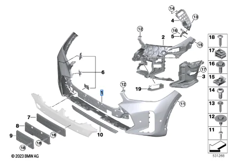 Caroserie - BARA FATA [M AERODYNAMICS PACKAGE] O.E. 51115A50FE4 - BMW X6 G06