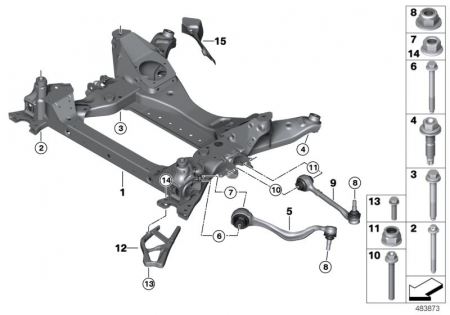 Suport ax - CADRU MOTOR O.E. 31106891256 - BMW X3 G01 , X4 G02