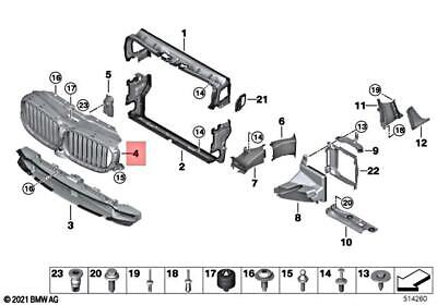 Deflector aer - DEFLECTOR AER SUPERIOR CU CLAPETE ACTIVE O.E. 51137497208 - BMW SERIA 7 G11 G12