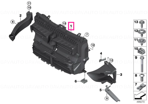 Deflector aer - DEFLECTOR/CONDUCTA DE AER CU CLAPETA DE CONTROL O.E. 51748058553 - BMW 2 SERIES F45 F46 M SPORT