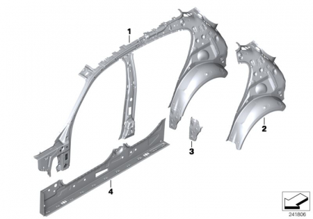 Praguri - Element lateral cadru interior stg O.E. 41217284301 - BMW SERIA 1 F20 F20 LCI