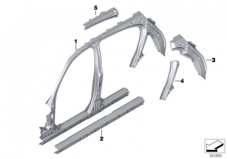 Aripă spate - INTARITURA INTERMEDIARA DR STALP C O.E. 41217284376 - BMW SERIA 1 F20 F20 LCI