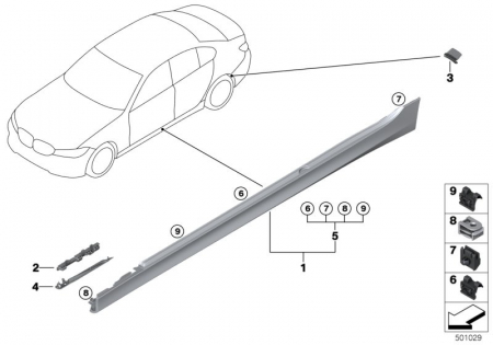 Praguri - ORNAMENT PRAG STG O.E. 51778493949 - BMW SERIA 3 G20 G21