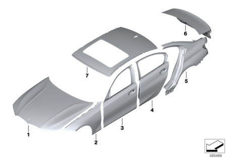 Plafon - Roof panel (MODEL CU ACOPERIS DE STICLA ELECTRIC) O.E. 41007487390 - BMW SERIA 3 G20
