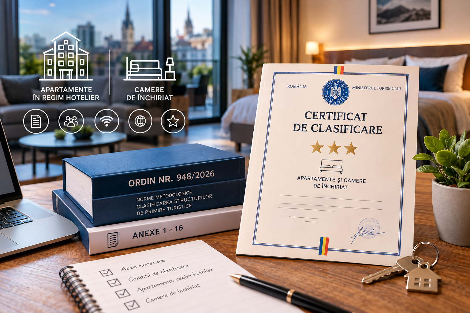 Certificat de clasificare 2026: noile reguli pentru apartamente și camere de închiriat