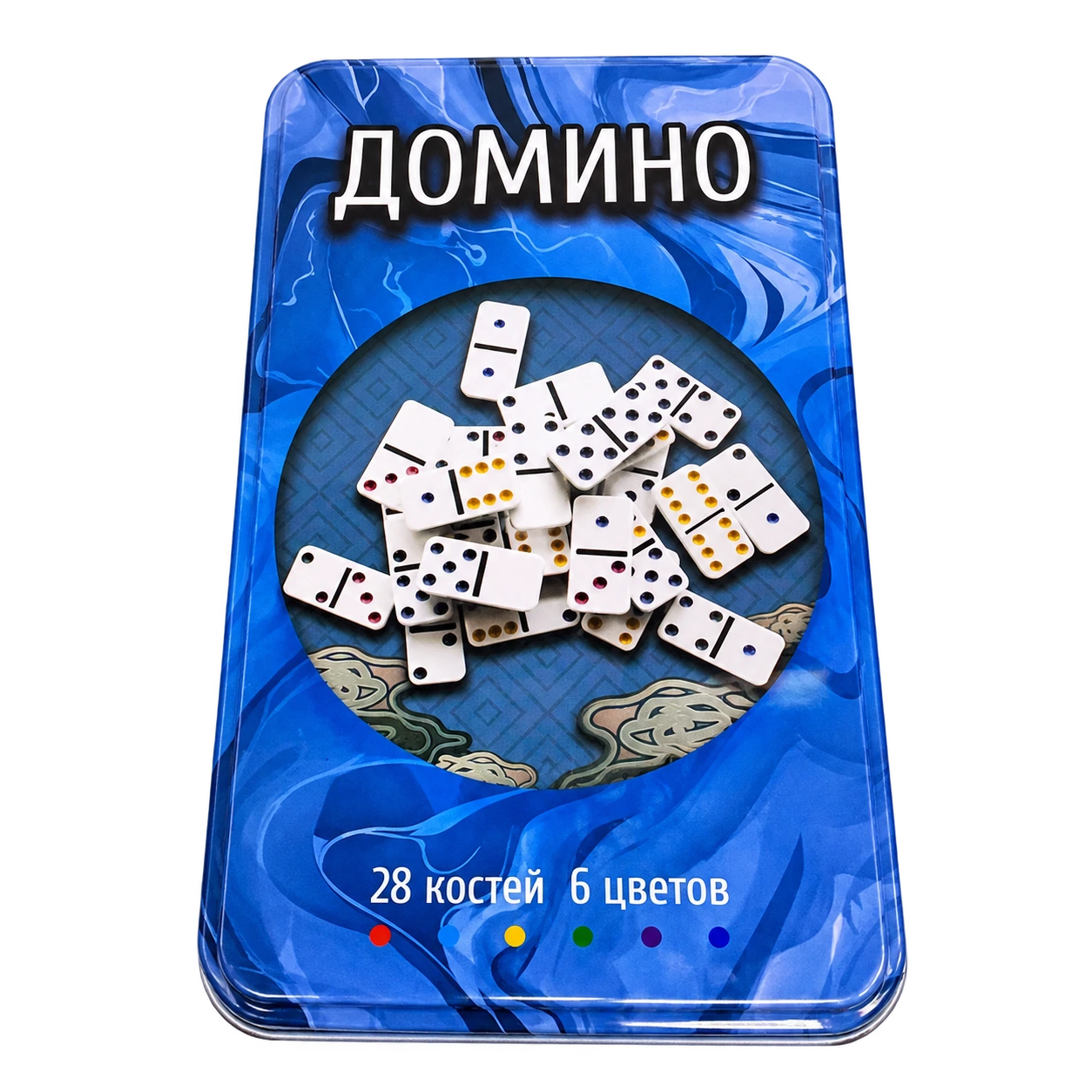 Jocuri de Societate - Domino in cutie din metal - Joc clasic
