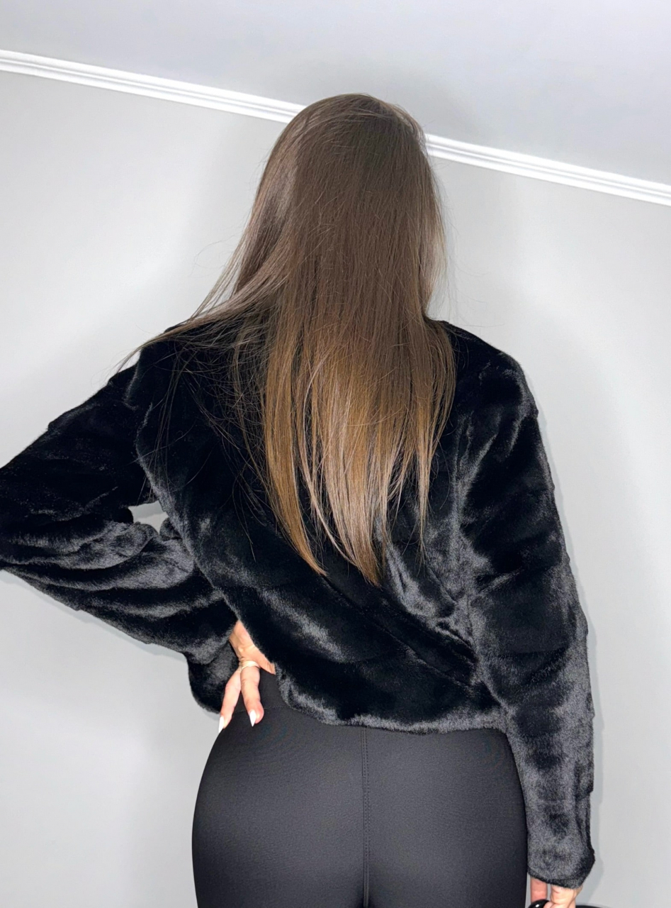 Geaca Neagra Dama de Blana Soft Touch Black Calduroasa Captusita din Puf Pentru Primavara Toamna Iarna | BOMBFIT [5]