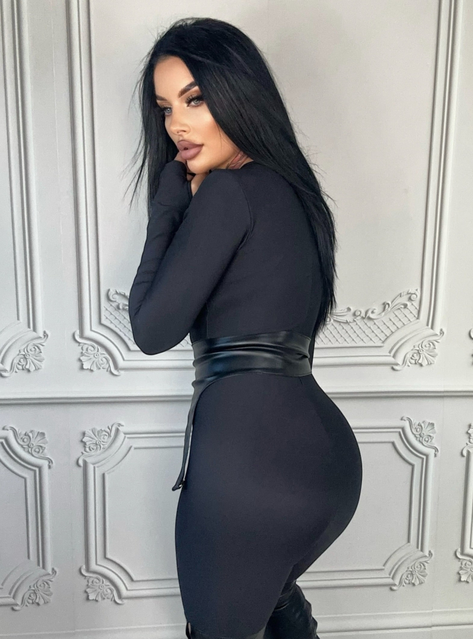 Salopeta Neagra de Dama Lunga Hardcore cu Textura Mata si Piele Modelatoare si Anticelulitica | BOMBFIT [11]