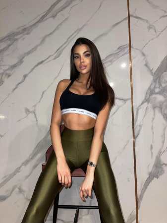 Colanti Luciosi Verzi Green Dama Olive cu Talie Inalta din Lycra Modelatori si Anticelulitici | BOMBFIT [6]