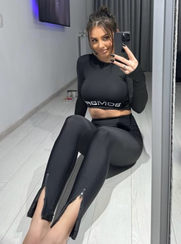 COLANTI & PANTALONI - Colanti Negri Dama cu Talie Inalta cu Fermoare Matte Side Zip Black Premium Anticelulitici Compresivi Modelatori Efect Push Up Elastici | BOMBFIT