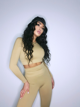 Compleu Bej Crem Maro Dama Nude Seamless Fara Cusaturi Modelator si Compresiv Pentru Fitness Sala Sport | BOMBFIT [7]