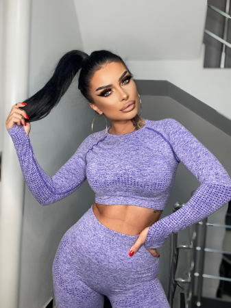 Compleu Mov Dama Soft Purple Seamless Fara Cusaturi Modelator si Compresiv Pentru Fitness Sala Sport | BOMBFIT [4]