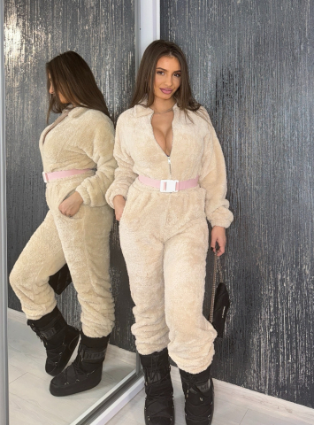 Salopeta Dama Frost Blush Lunga Groasa cu Tesatura de Plus Anticelulitica Eleganta Sport Elastica | BOMBFIT [4]