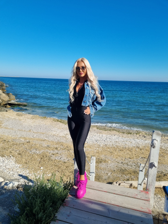 Salopeta Neagra Lucioasa Dama Lunga Zip Up Black Lycra Modelatoare Compresiva Anticelulitica Efect Push Up Eleganta Sport Elastica | BOMBFIT [19]