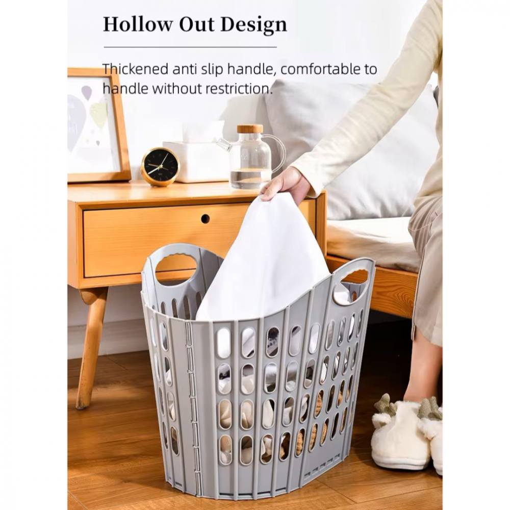 Coș mare pliabil din plastic, gri [3]