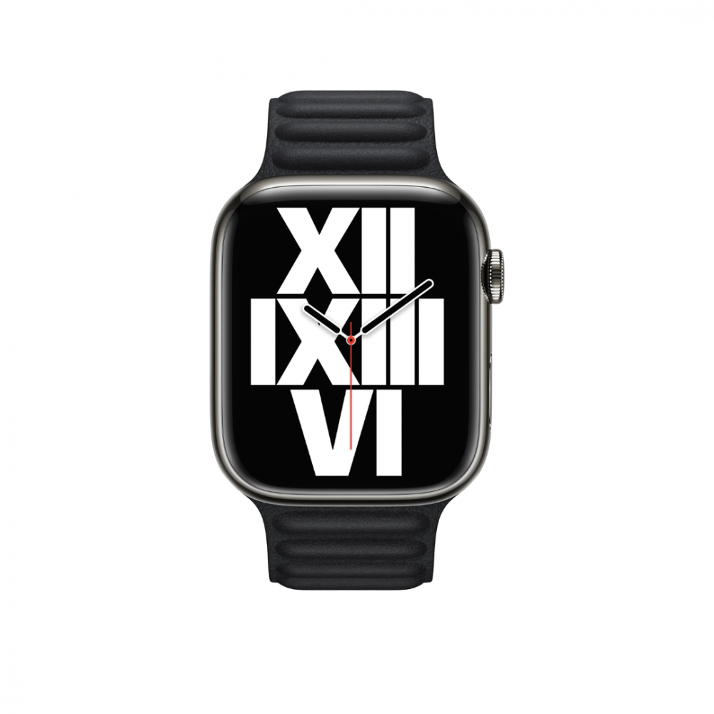 Curea magnetică din piele compatibila cu Apple Watch 42/44/45/49mm, reglabila, Midnight Black [2]