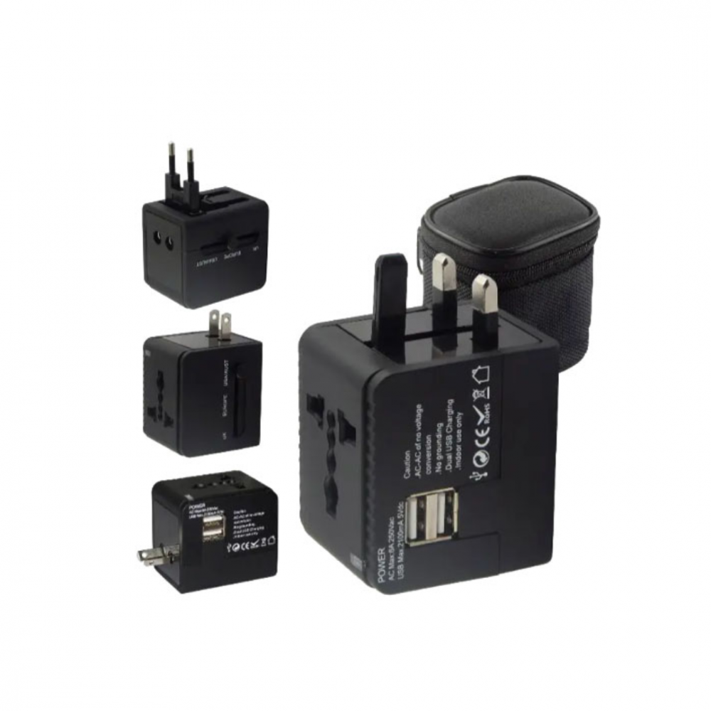 Adaptor priză călătorie universal (EU/UK/US/AU) cu 2 porturi USB [2]