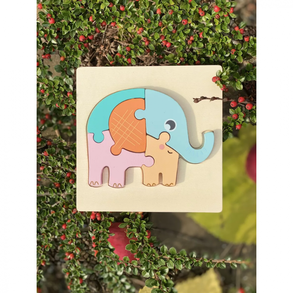 Puzzle cu 5 piese 3D, model elefant [2]