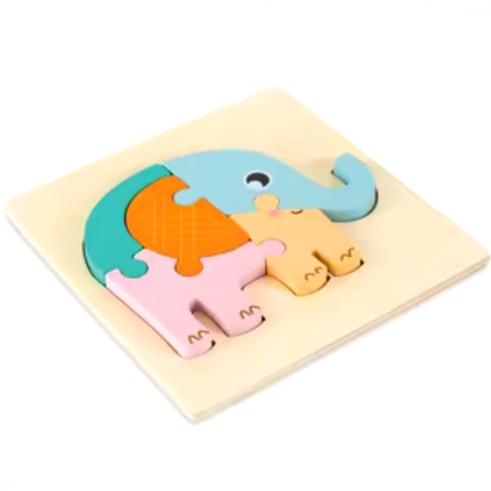 Puzzle cu 5 piese 3D, model elefant [4]
