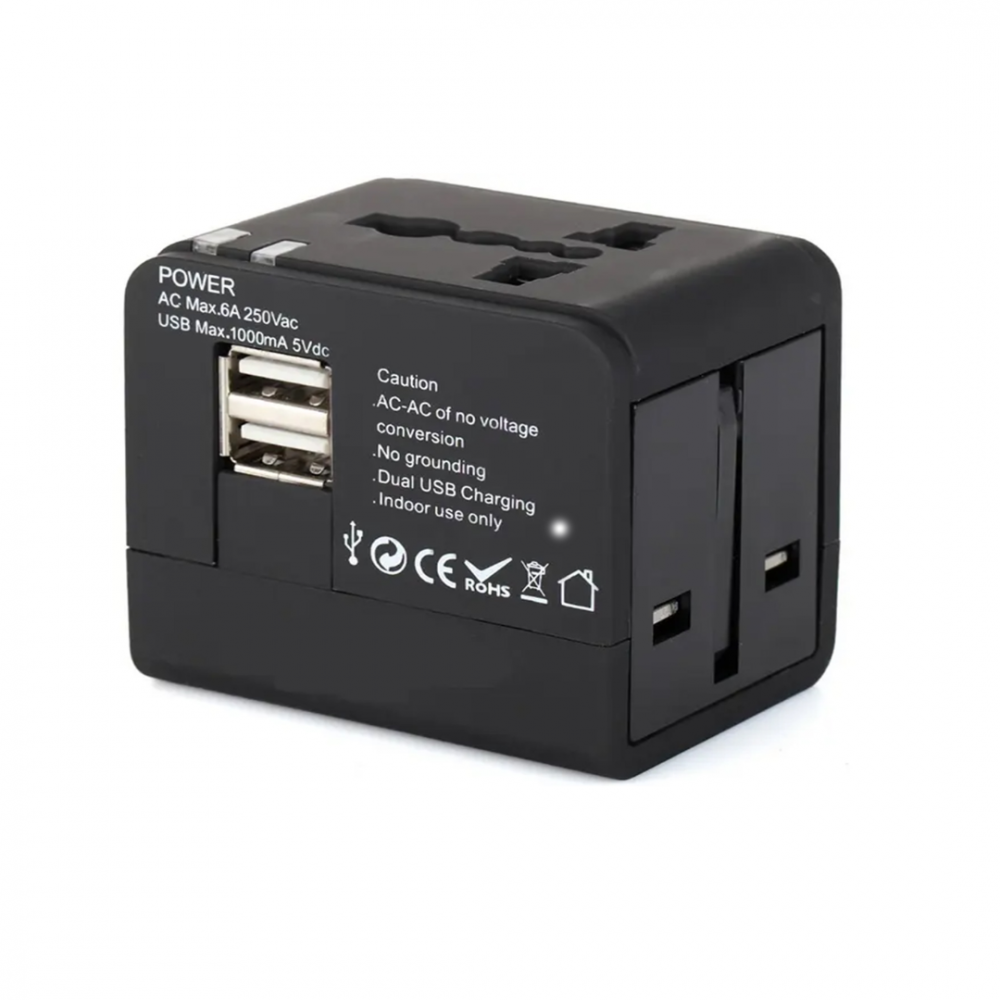 Adaptor priză călătorie universal (EU/UK/US/AU) cu 2 porturi USB [3]