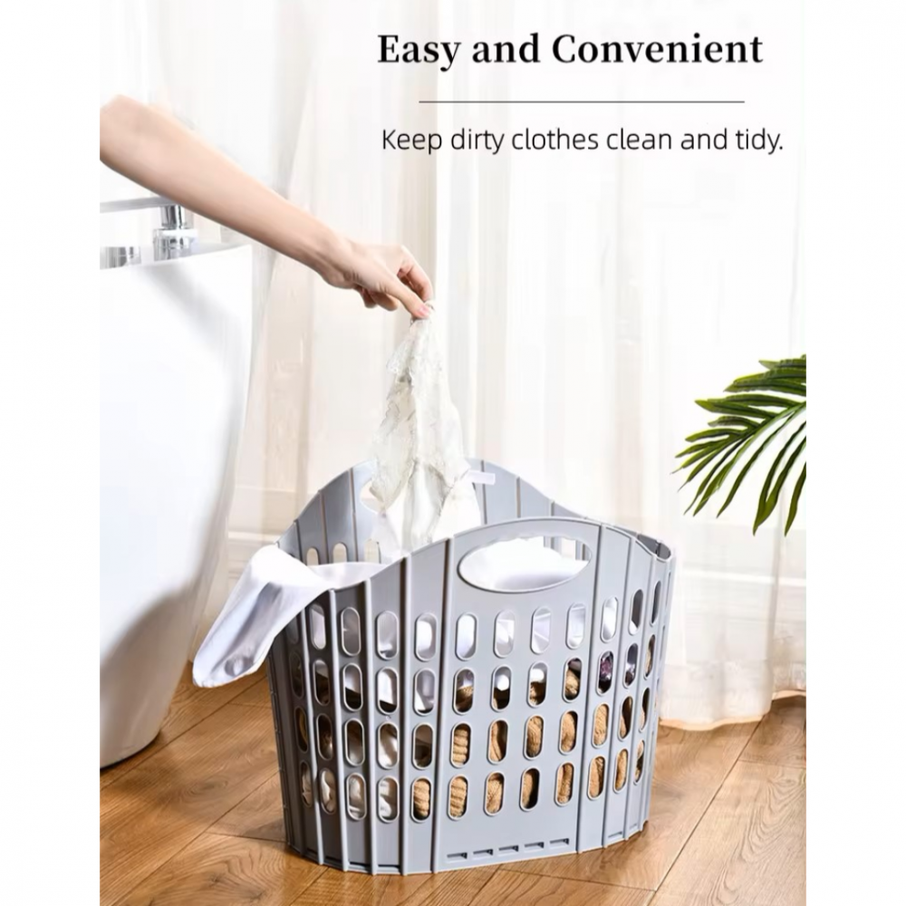 Coș mare pliabil din plastic, gri [2]