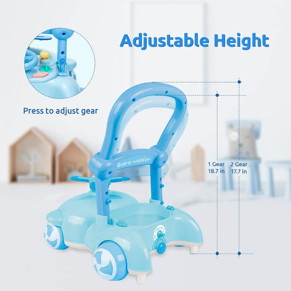 Antepremergător pentru copii, cu volan și elice, Bleu [6]