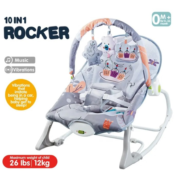 Balansoar si scaun 10 in 1 pentru bebelusi si copii, varsta 0luni +, cu vibratii calmante, greutate maxima admisa 25 kg [3]