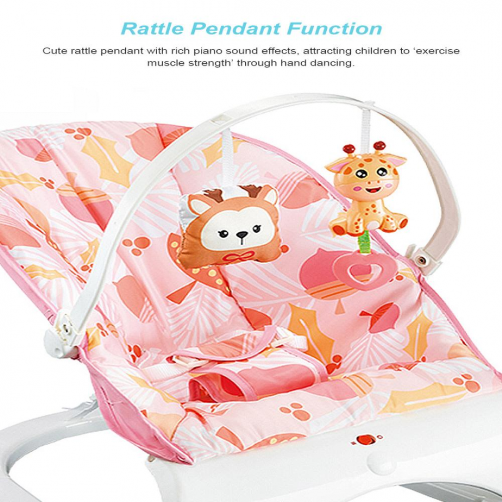 Balansoar și scaun 3 în 1 pentru bebeluși și copii, Roz [5]