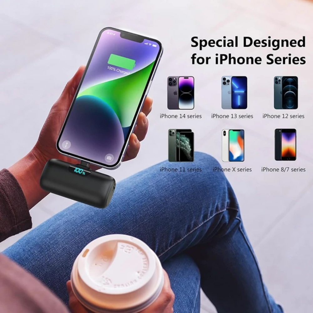 Baterie externă lightning 5000mAh, neagră [4]