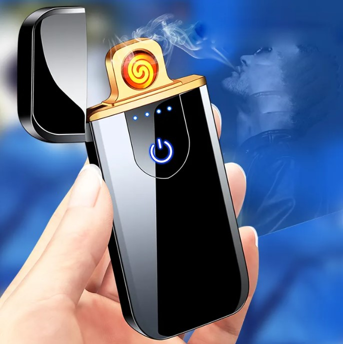 Bricheta electrica, indicator baterie cu activare Touch, reincarcabila USB, Negru [3]