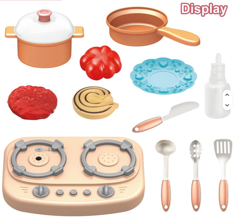 Bucatarie multifunctionala pentru copii cu lumini si sunete, chiuveta, frigider, aragaz si alte accesorii, 53 piese, Roz [3]