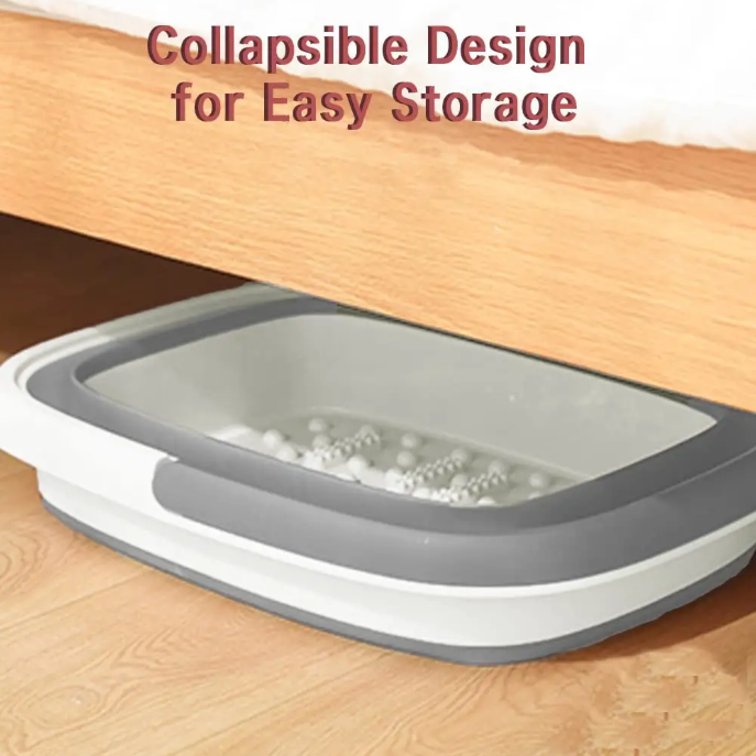 Cadita pentru picioare, pliabila, cu puncte de presiune, reflexoterapie, Bleu [3]