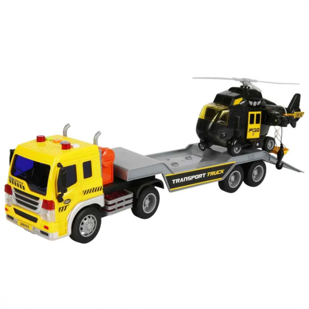 Camion cu platformă și elicopter [2]