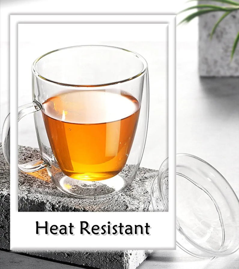 Cana pentru cafea, transparenta, cu capac, perete dublu, capacitate 350ml [6]