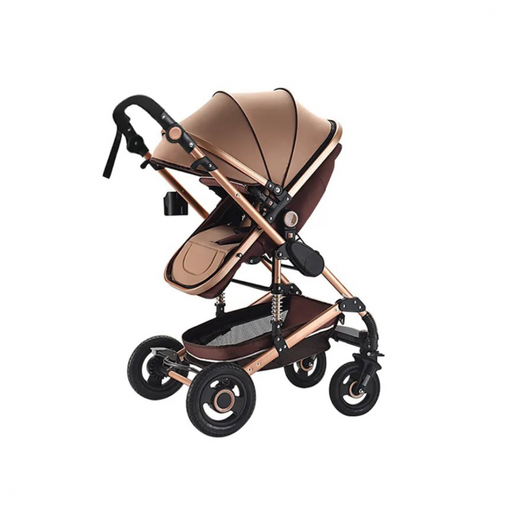 Cărucior copii 3 în 1, cu scaun auto, Kaki [1]