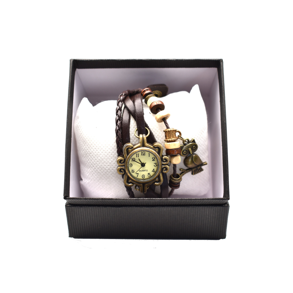 Ceas damă vintage cu brățară din piele ecologică, Maro [1]