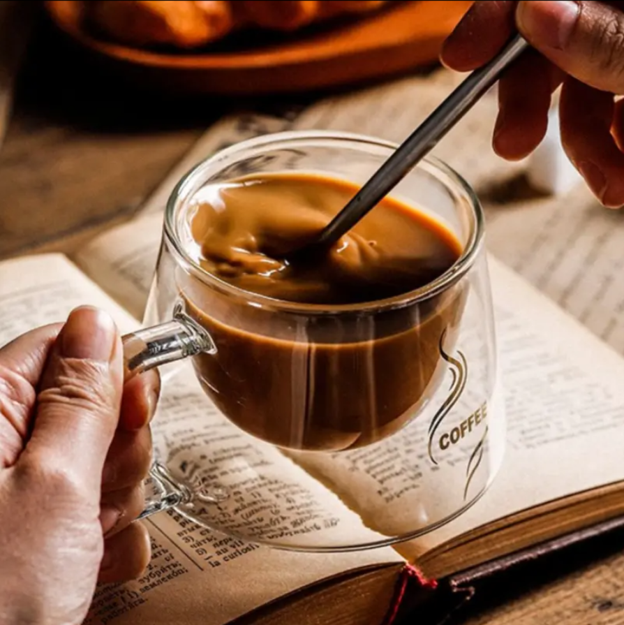 Ceasca pentru cafea, transparenta, perete dublu, material termorezistent, capacitate 200ml [3]