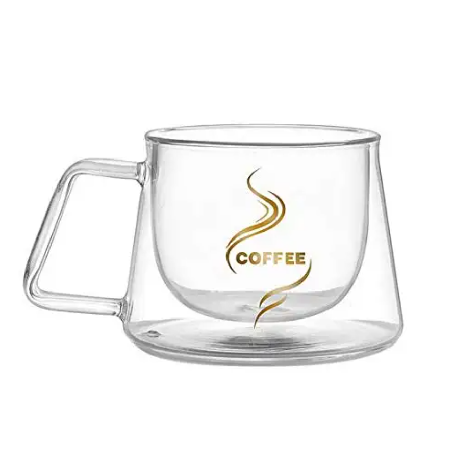 Ceasca pentru cafea, transparenta, perete dublu, material termorezistent, capacitate 200ml [6]