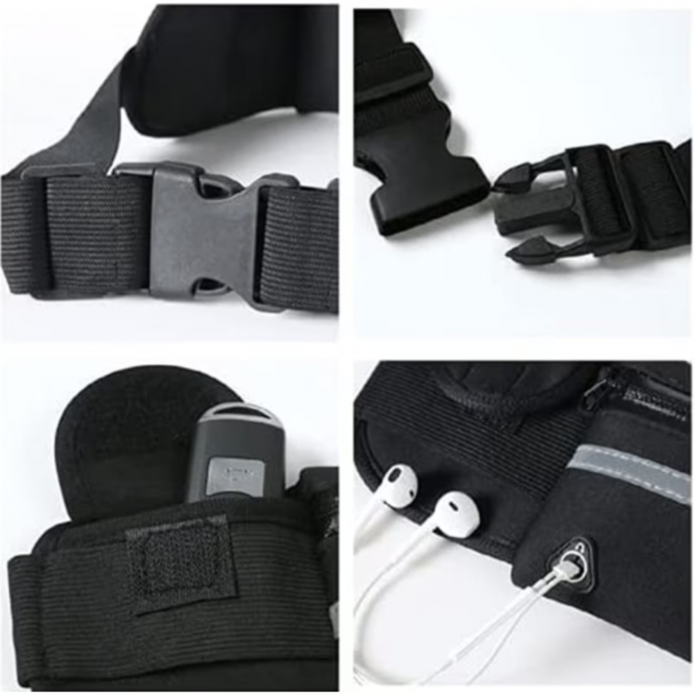 Centură alergare tip borsetă, negru [5]